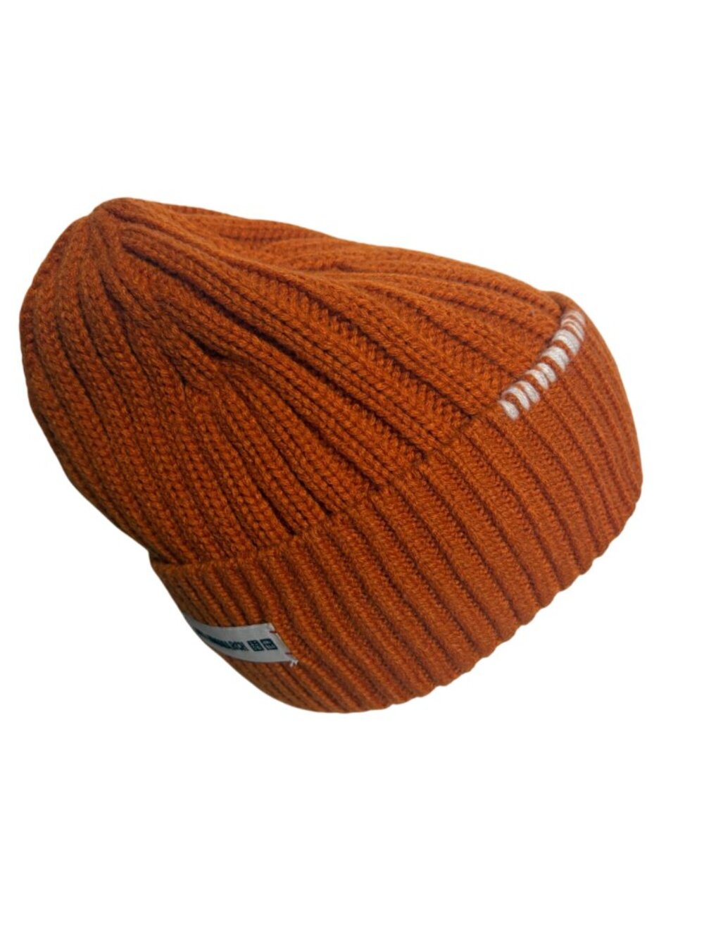 Anya Hindmarch Wool Blend Beanie Uniqlo Knitted Heattech Hat Unisex in Orange - Picture 3 of 8